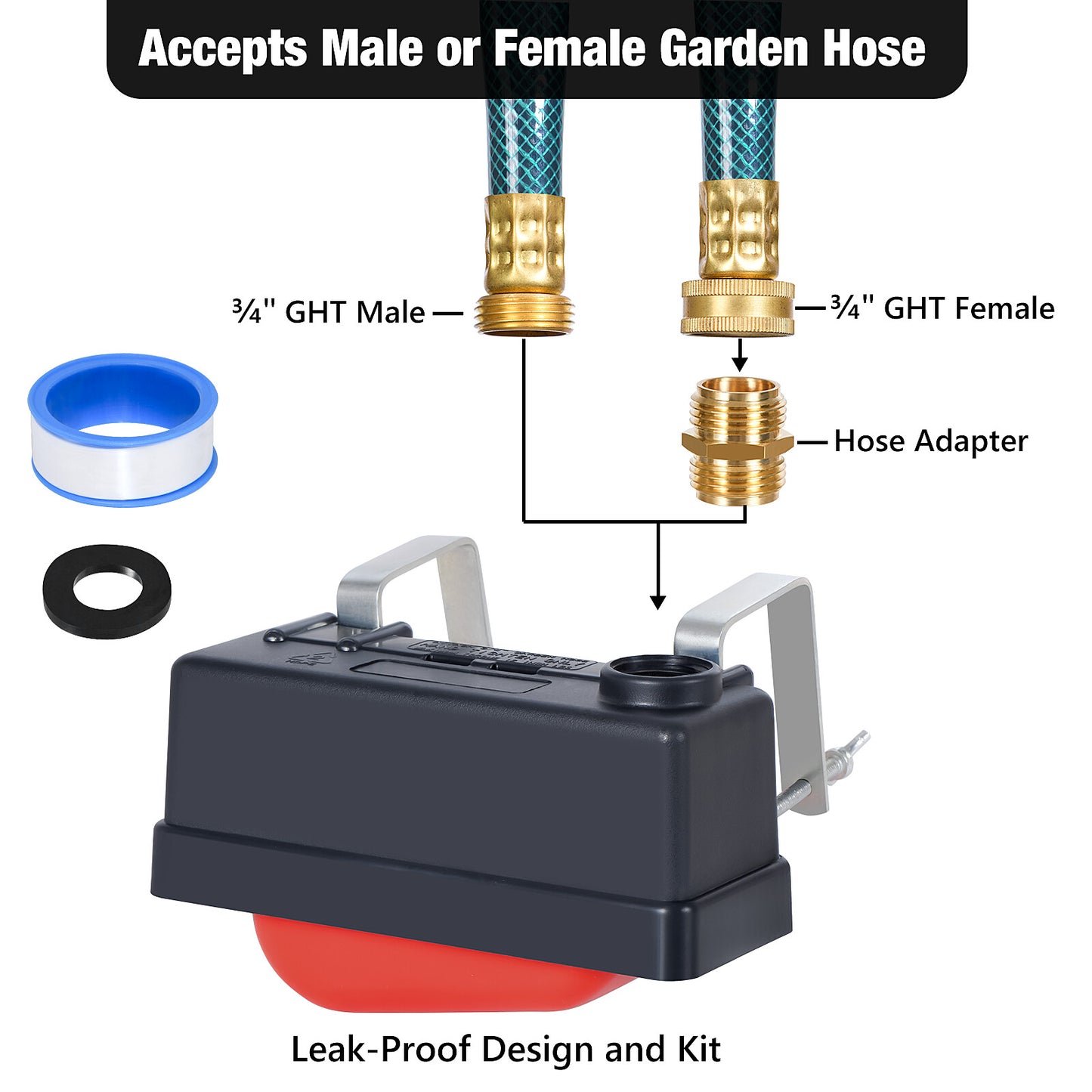 Apxton Water Trough Float Valve, Water Tank Float Valve for Livestock Horse Cattle Goat Farm, Automatic Horse Waterer for Stock Tank, Automatic Livestock Waterer for Stock Tanks