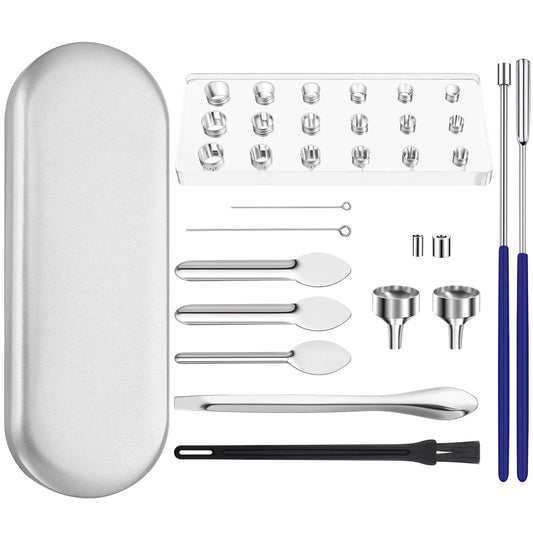 Apxton Capsule Filling Kit with Micro Funnels, Capsules Filling Kit for DIY Capsule Filling, Home & Lab Tools with Medicine Spoon, Lab Scoops, Powder Tamper, Capsules Holder, Size 000 00 0 1 2 3